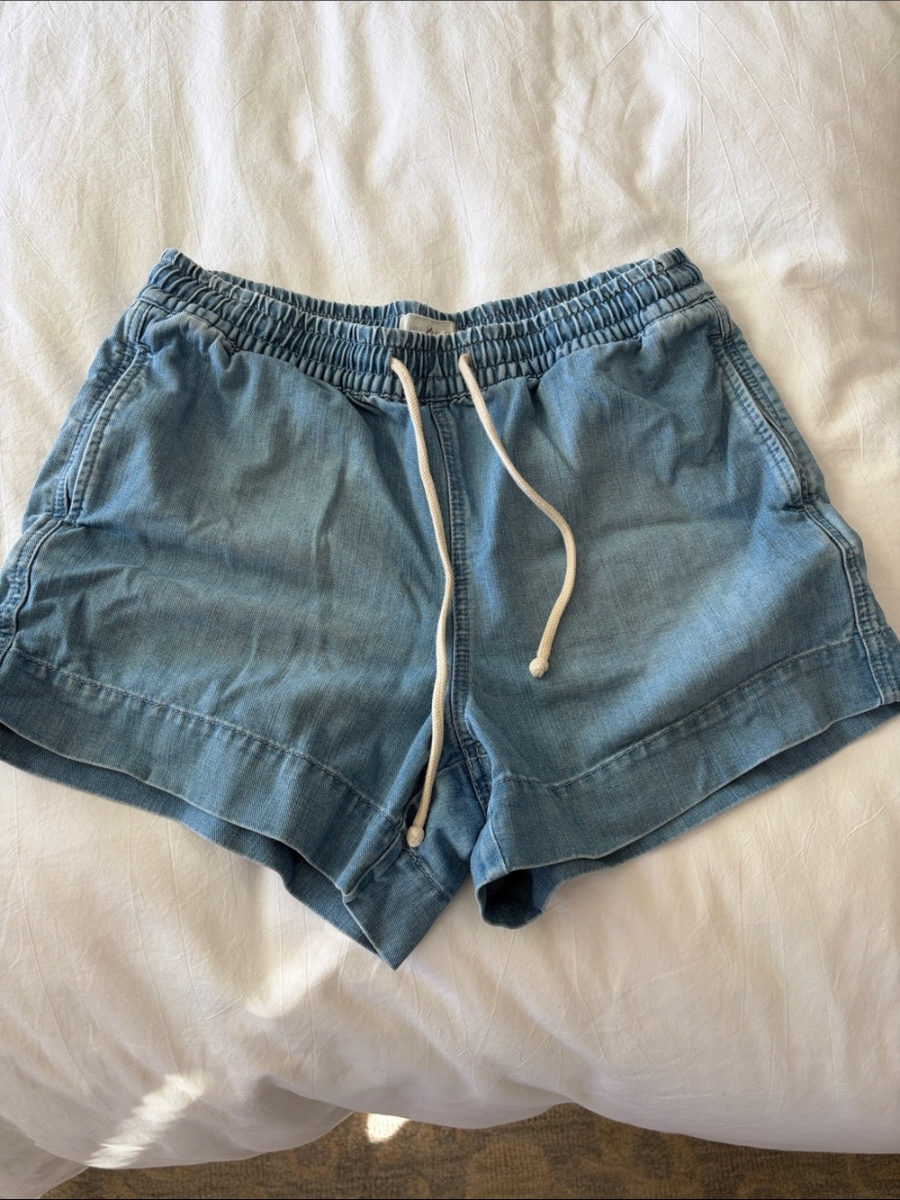 Lou & Grey Light Blue Drawstring Athletic Shorts